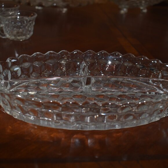 Fostoria American 3 Part Divided Oval Relish Dish - Picture 3 of 3